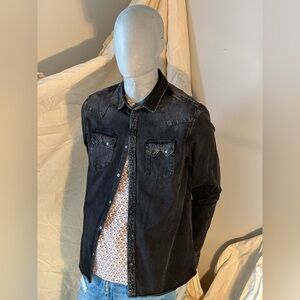 Men's Black Denim Shirt
